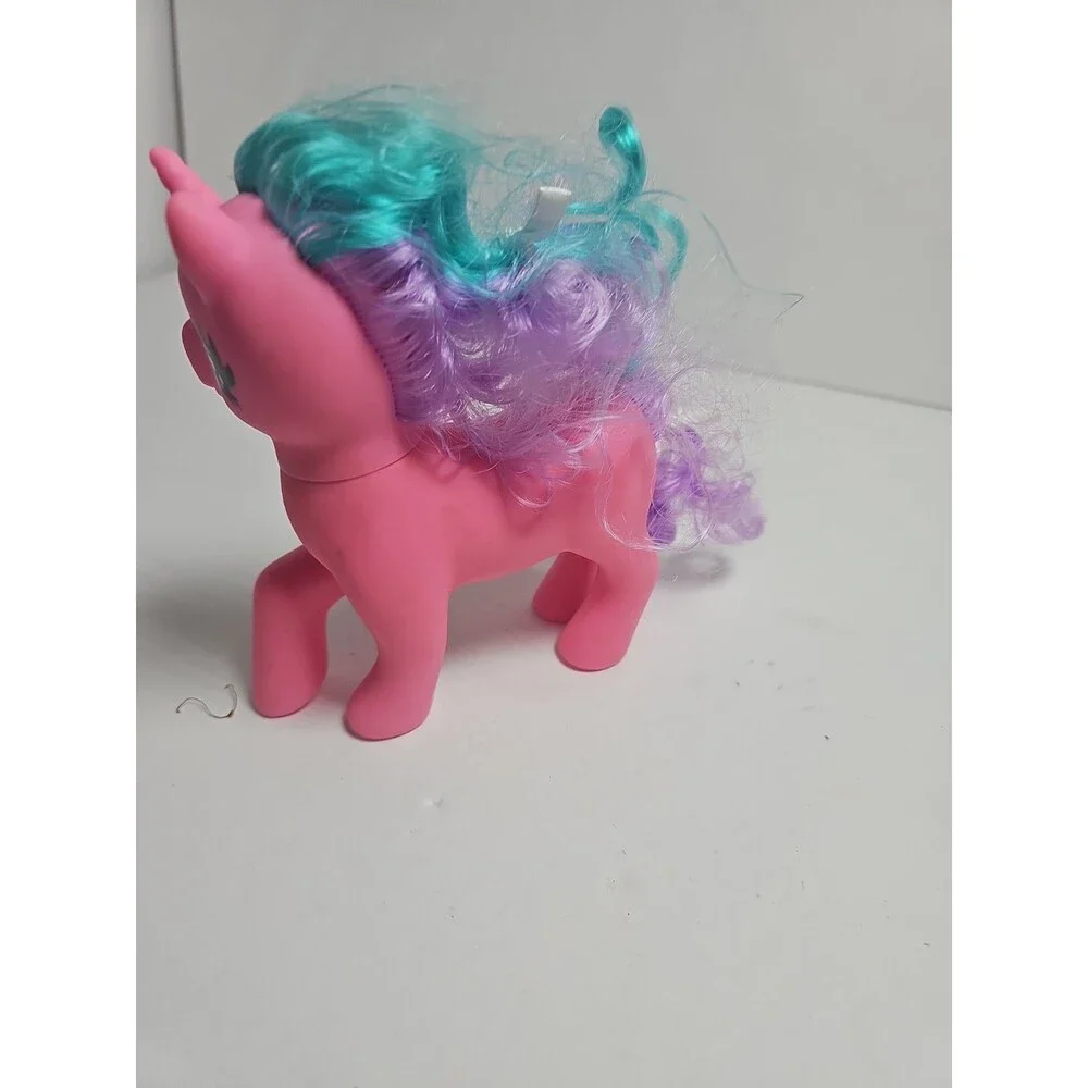 Gi-Go Wonder Pony Land Pink Unicorn with Purple Aqua Hair Shooting Stars